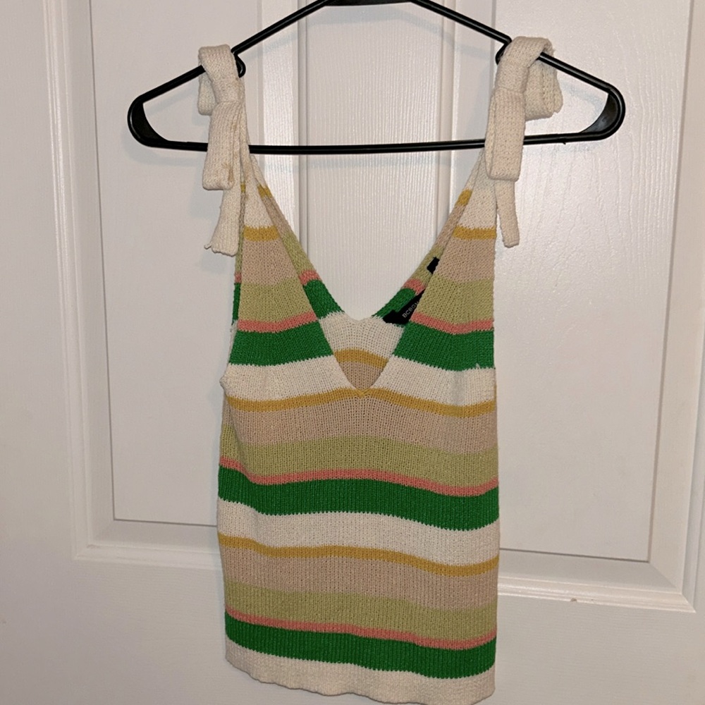 Women’s knitted tie tank top 💚💕